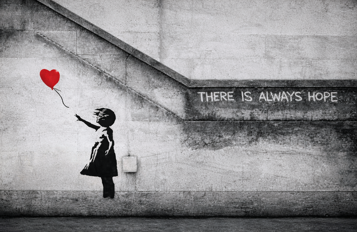 Tableau Banksy Fille Ballon Rouge