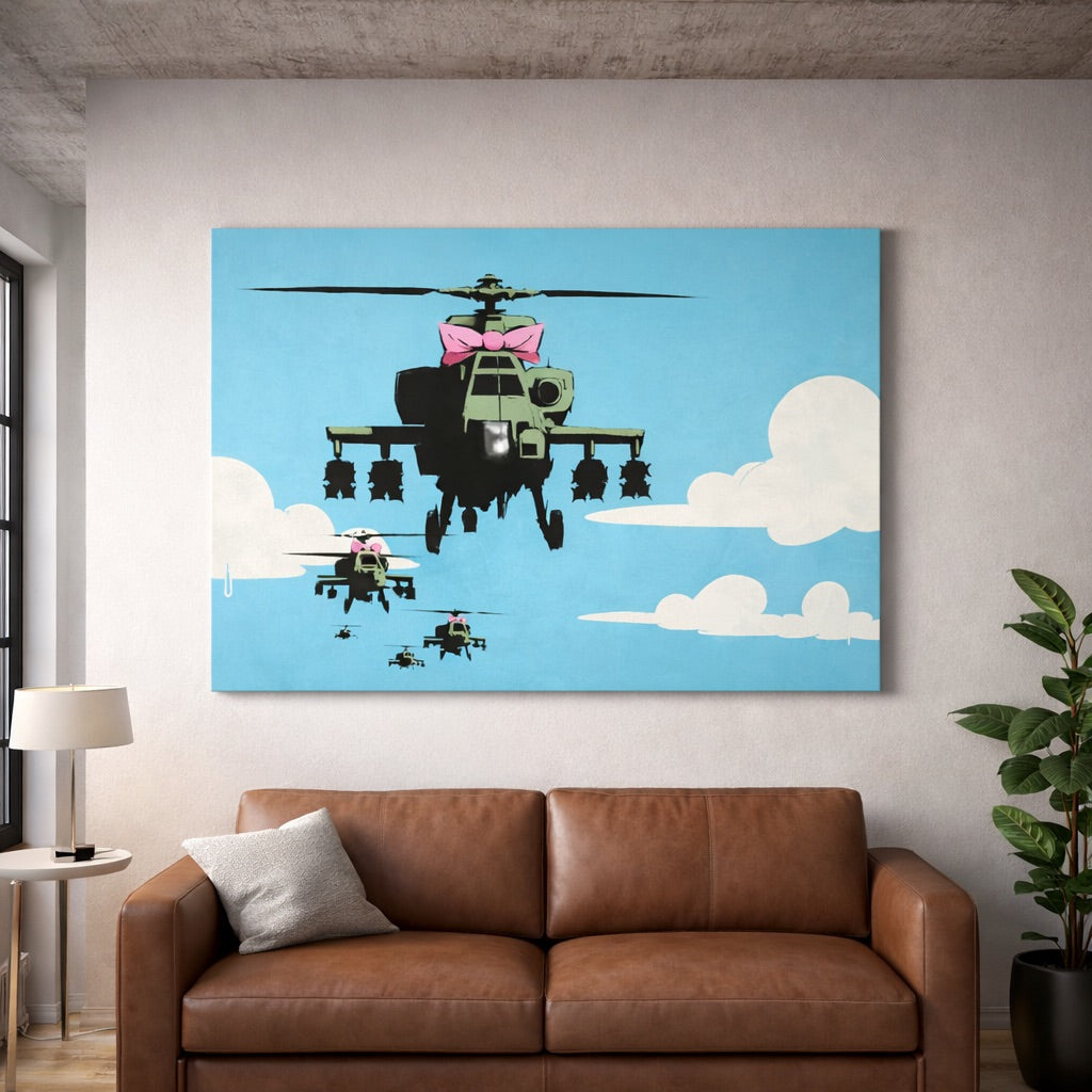 Tableau Banksy Helicopter