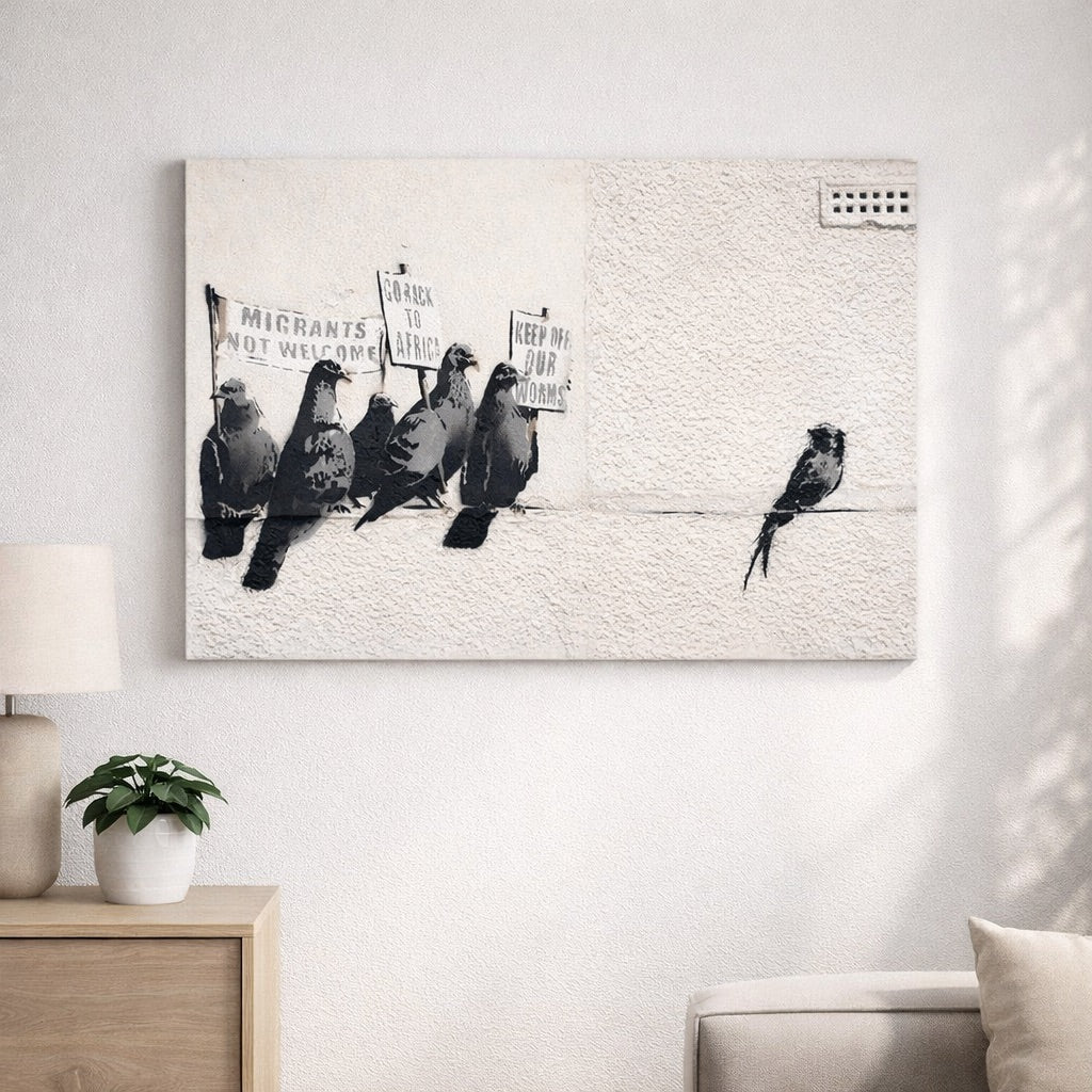 Tableau Banksy Pigeons