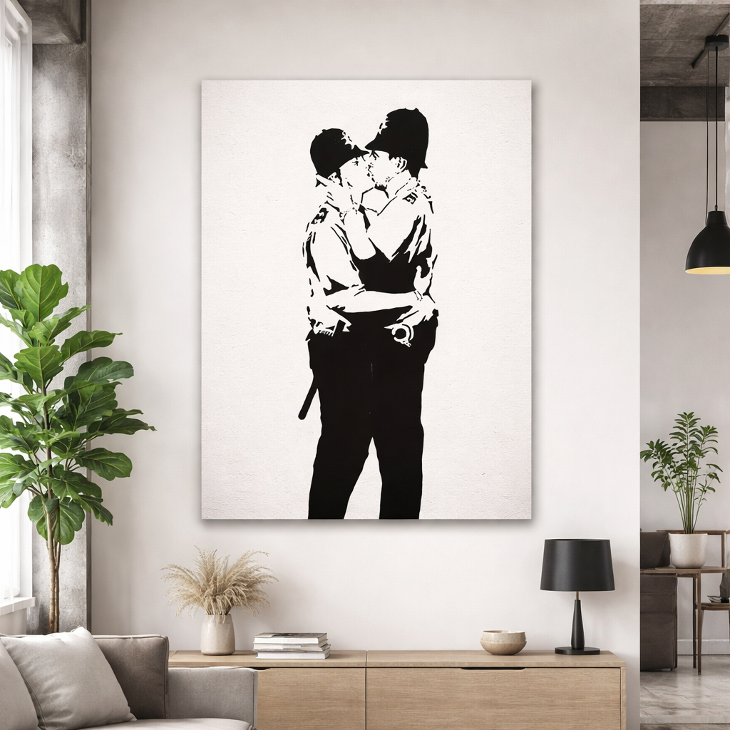 Tableau Banksy Policier