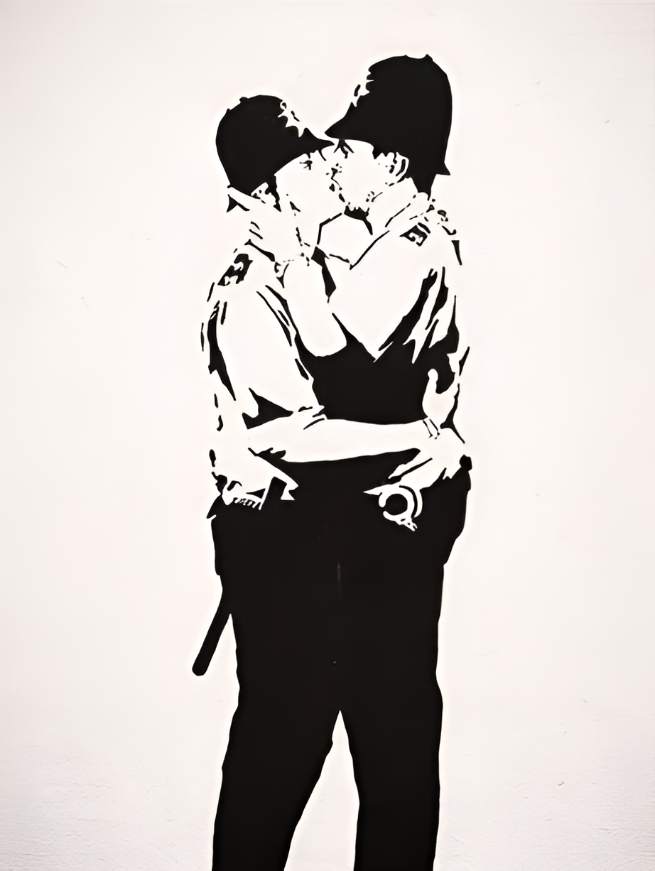 Tableau Banksy Policier