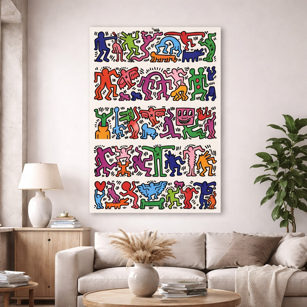 Tableau Coloré Keith Haring