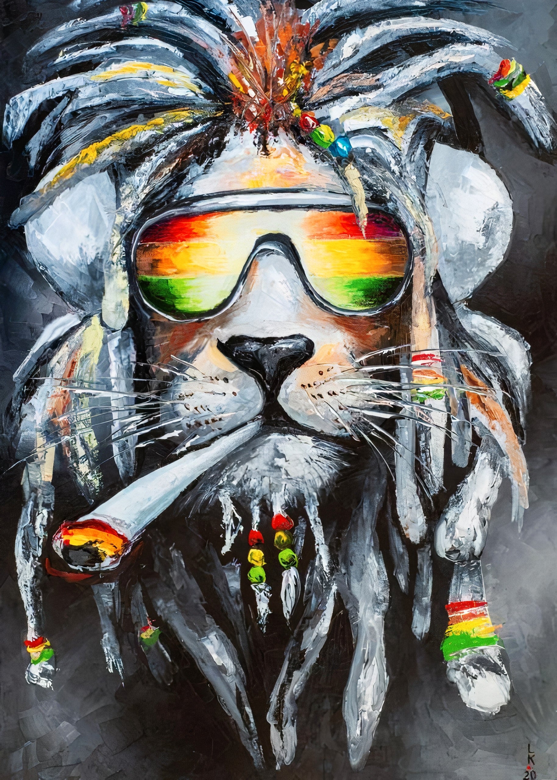 Tableau Lion Rasta