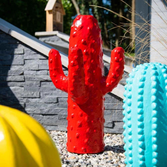 Statue Jardin Cactus Rouge