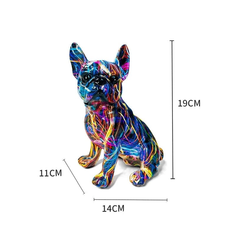 Statue Bouledogue Coloré