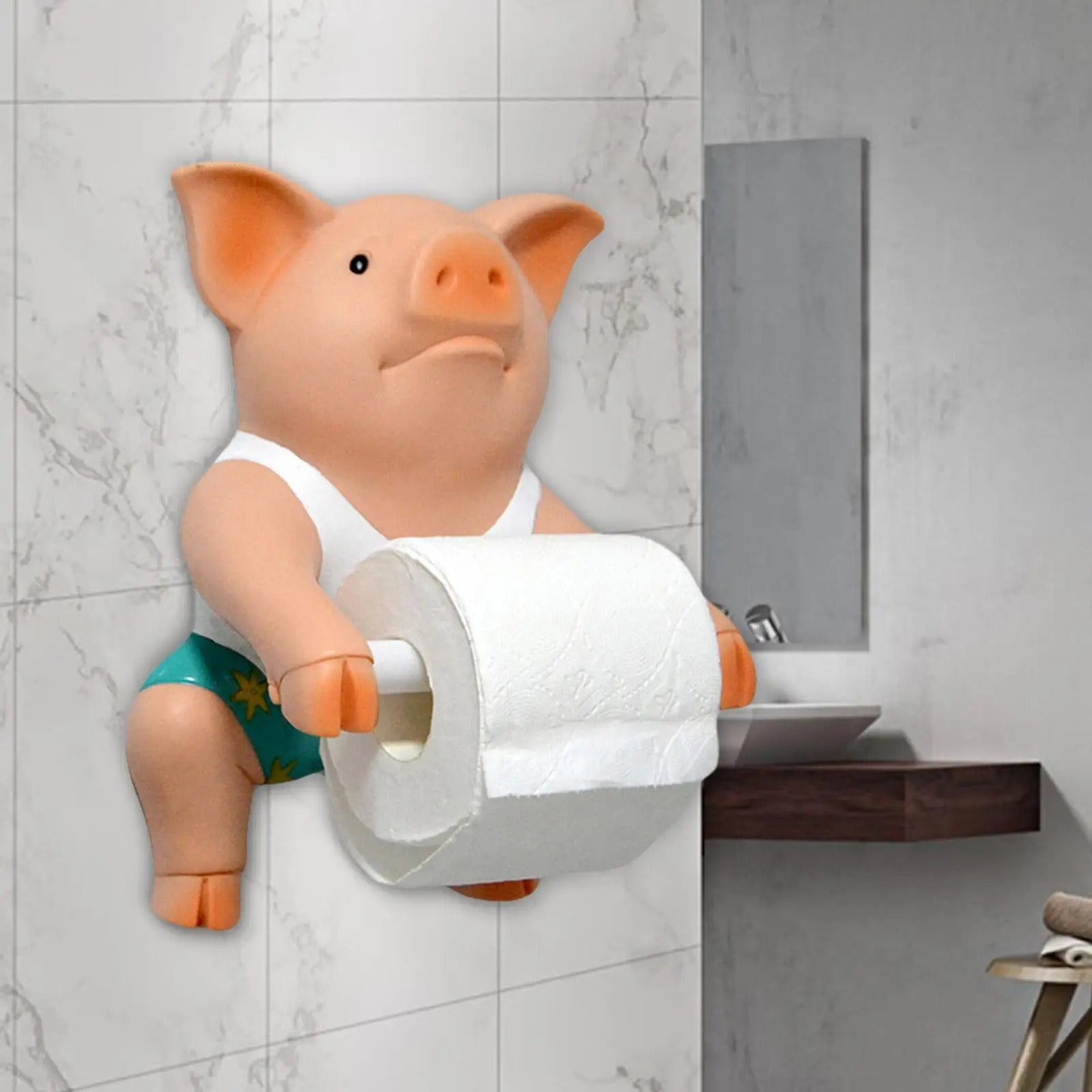 Porte Papier Toilette Cochon Salopette