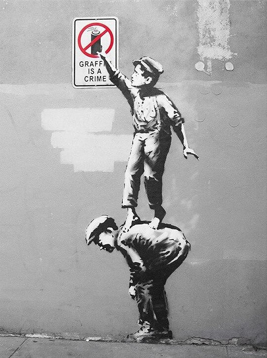 Tableau Banksy Graffiti Is A Crime