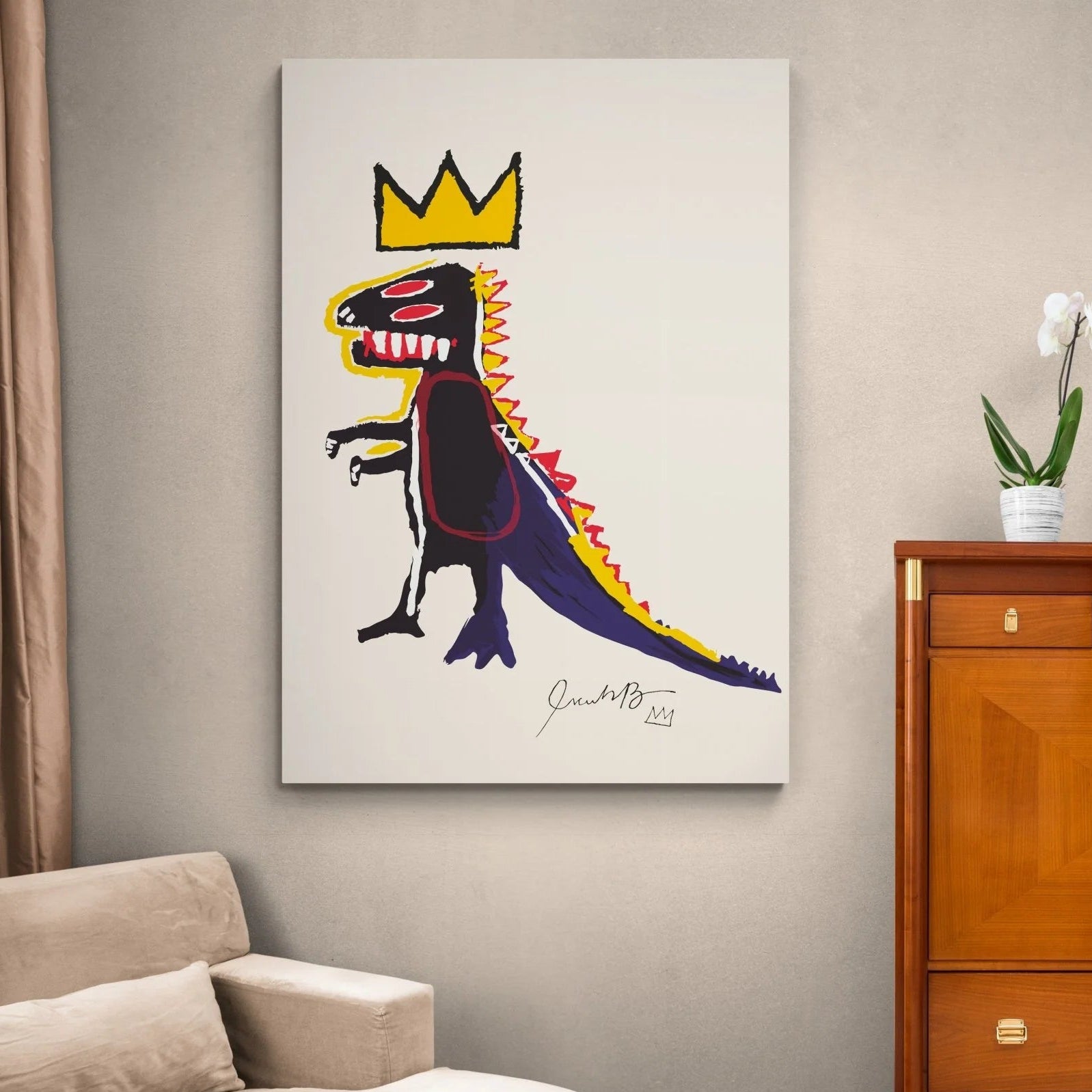 Tableau Basquiat Dinosaure