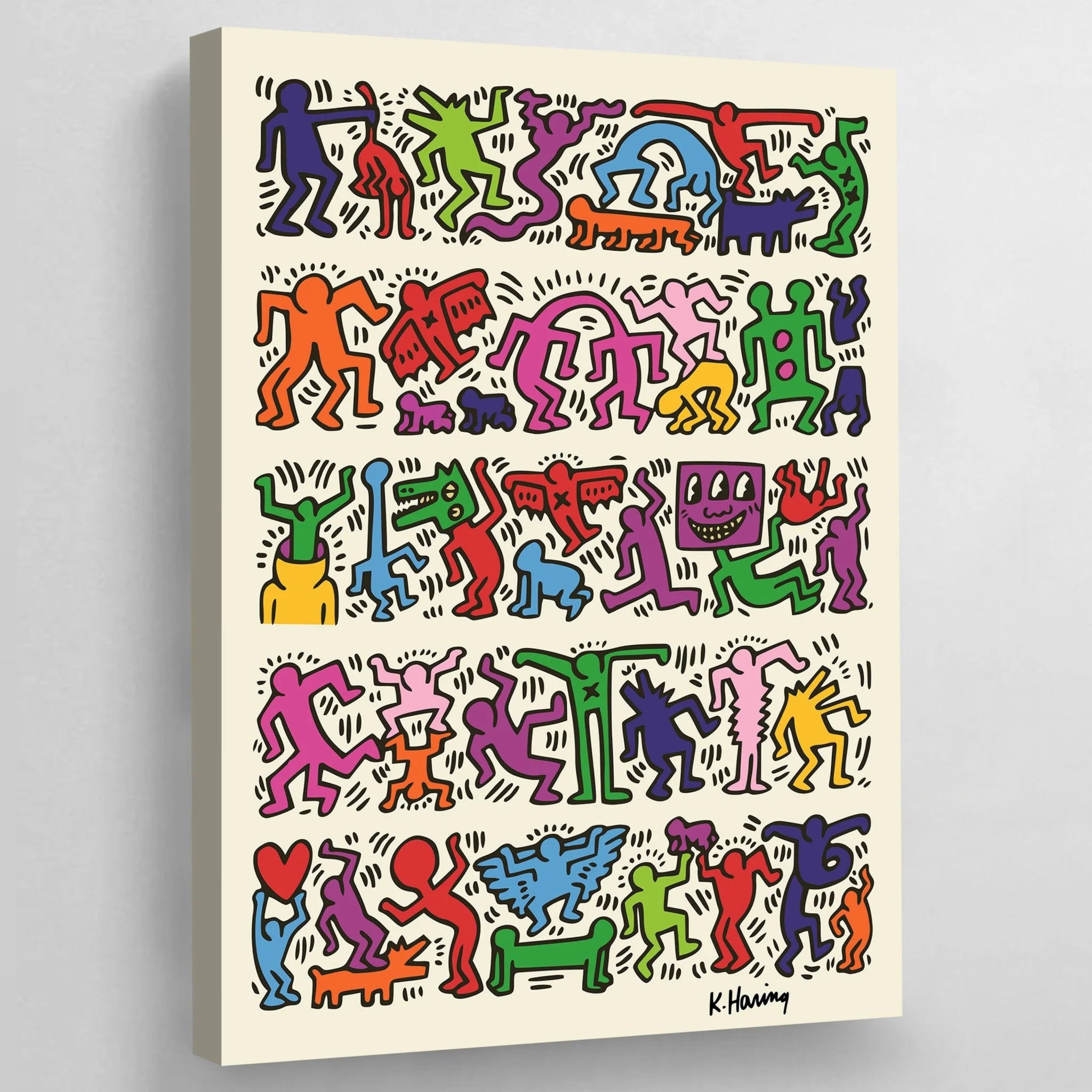 Tableau Coloré Keith Haring