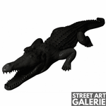Crocodile en Résine Grandeur Nature Noir