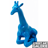 Girafe en Résine pour Jardin Bleu
