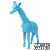 Grande Statue Girafe Bleu