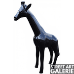 Grande Statue Girafe Noir