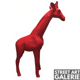 Grande Statue Girafe Rouge