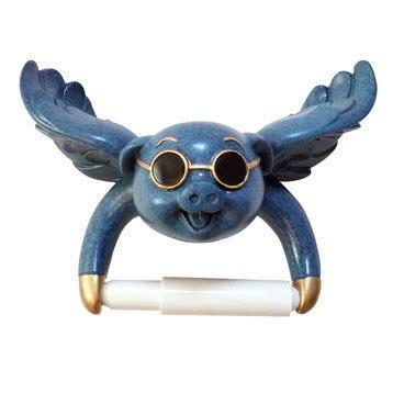 Porte Papier Toilette Cochon Volant Bleu