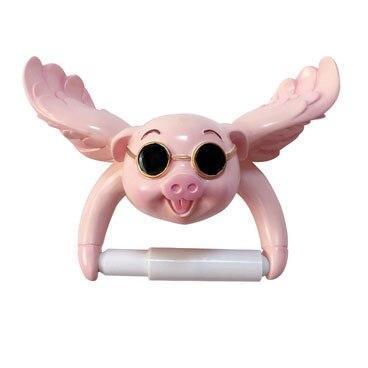 Porte Papier Toilette Cochon Volant Rose Pâle