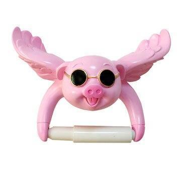 Porte Papier Toilette Cochon Volant Rose