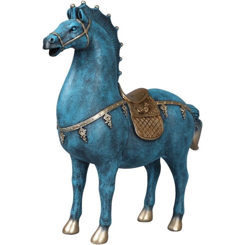 Statue Cheval Bleu