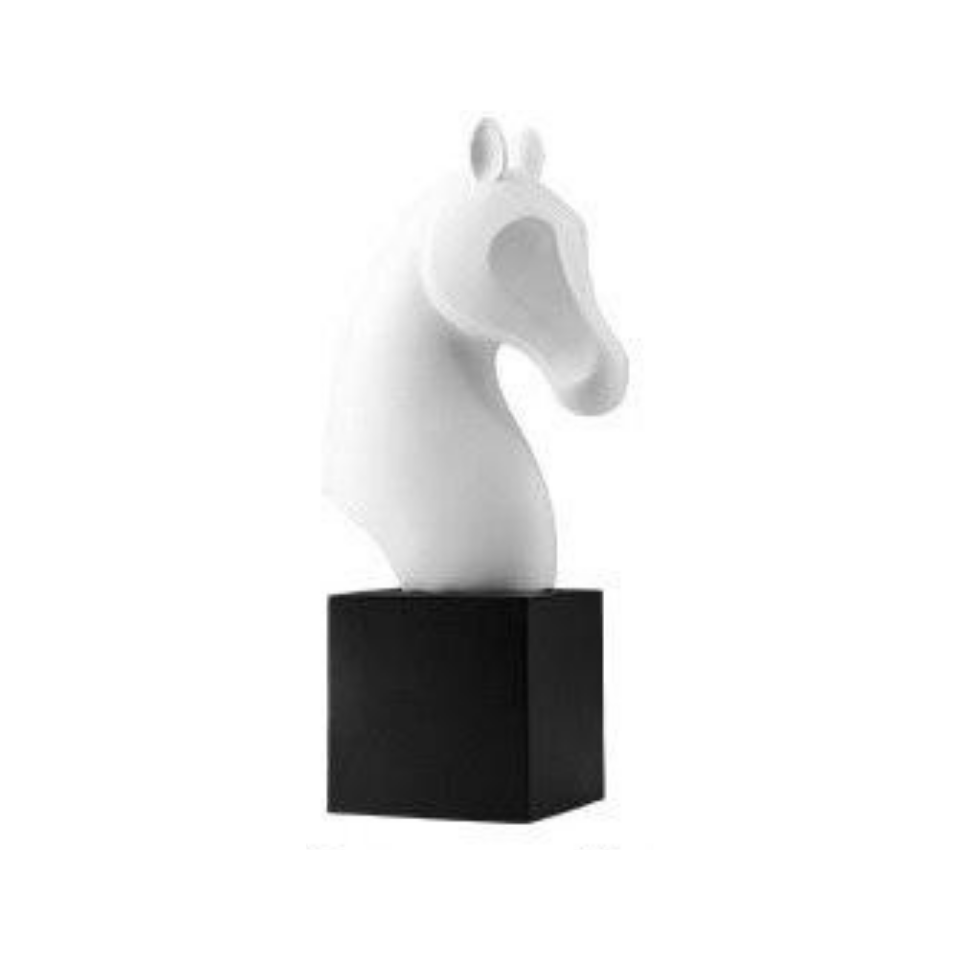 Statue Cheval Design Blanche