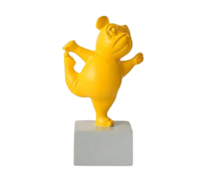 Statue Chien Yoga Jaune