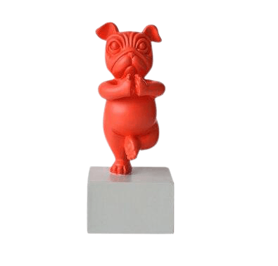 Statue Chien Yoga Rouge