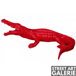 Statue Crocodile Extérieur Rouge