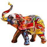 Statue éléphant coloré