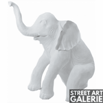 Statue Éléphant Géant Blanc