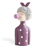 Statue Fille Chewing Gum Violet