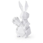 Statue Lapin Origami Blanc