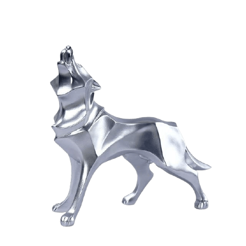 Statue Loup Argent