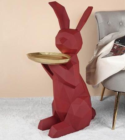 Statue lapin Géant Rouge