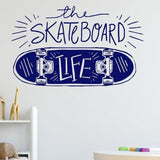 Sticker Mural Skate Bleu