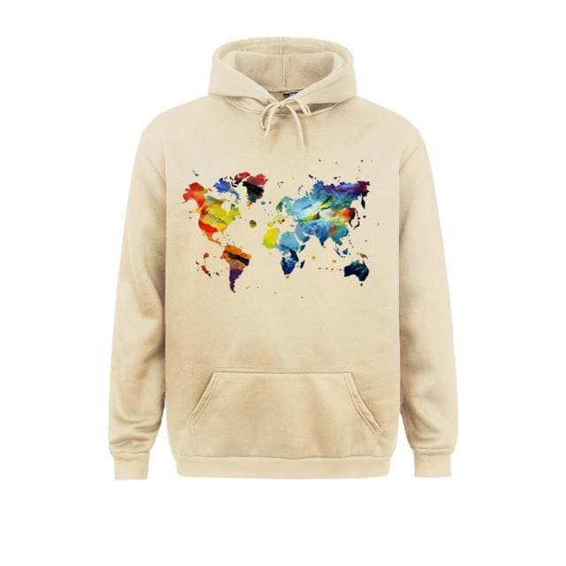 Sweat Carte du Monde Beige