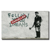 Tableau Banksy Follow Your Dreams