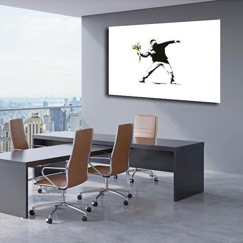 Tableau Banksy Lanceur de Fleurs