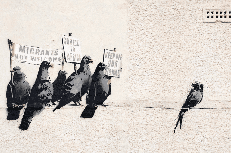 Tableau Banksy Pigeons