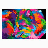 Tableau loup Multicolore