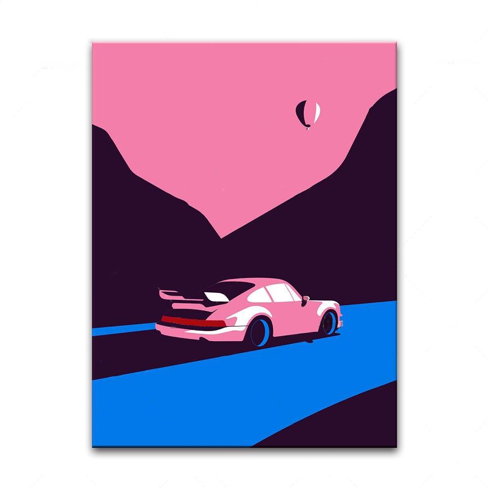 Tableau Porsche Vintage Rose