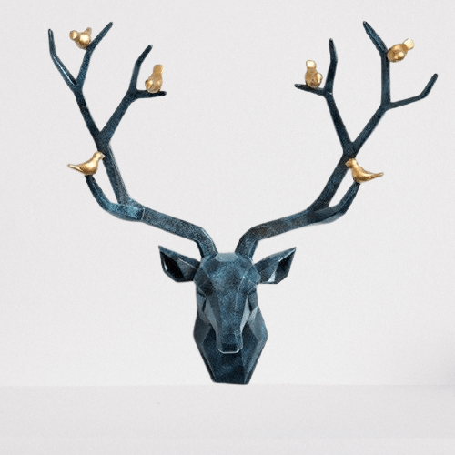 Tête De Cerf Design Bleu