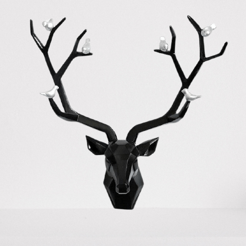 Tête De Cerf Design Noir