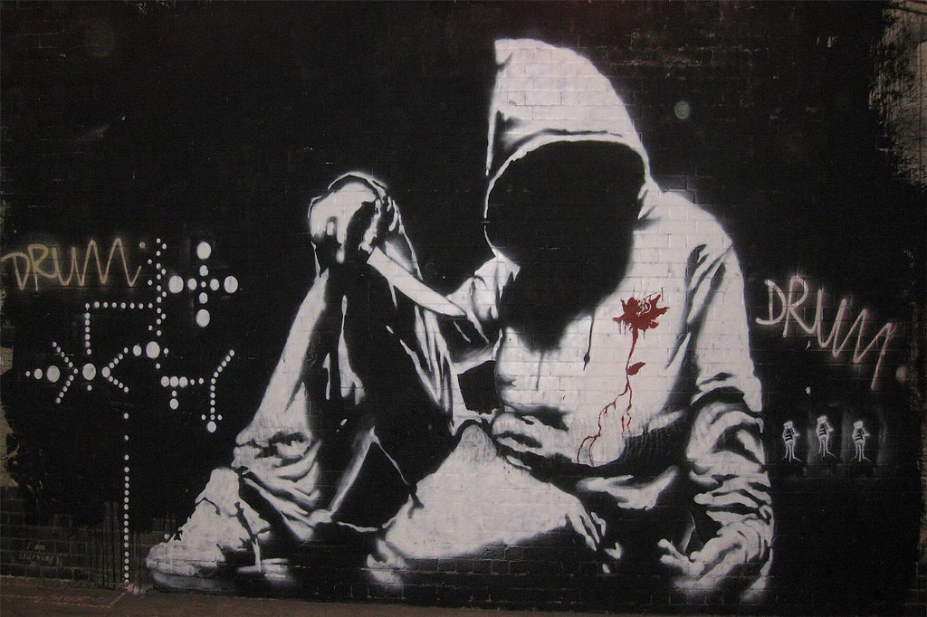 Tableau Banksy Hoodie With Knife