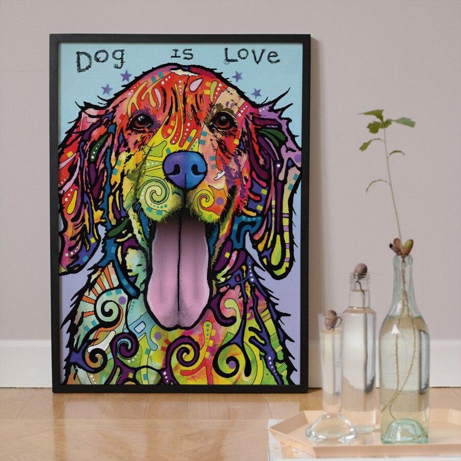 Tableau Chien Multicolore 