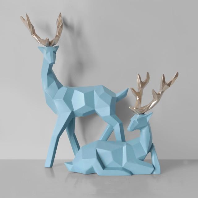 Statue Cerf Bleu