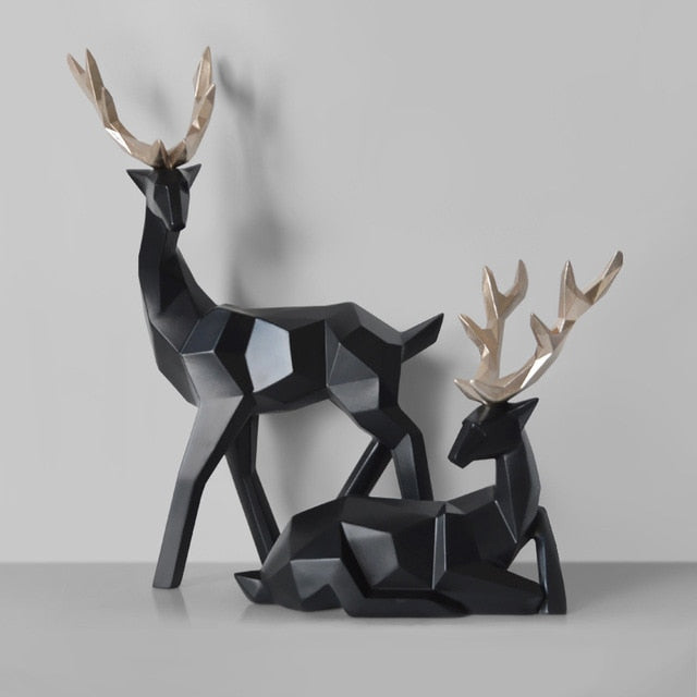 Statue Cerf Noir