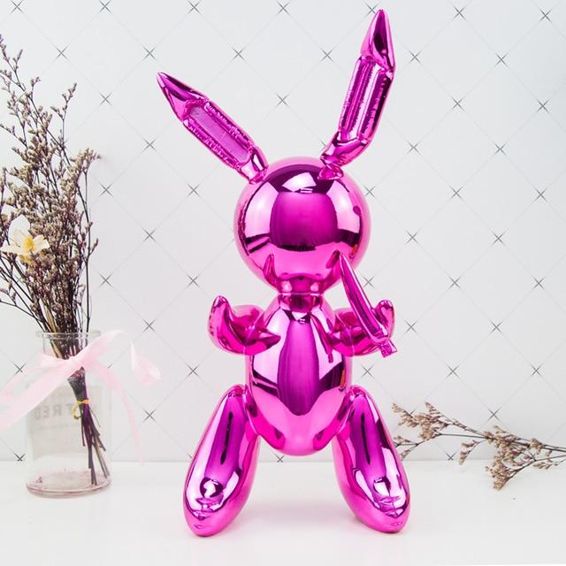 Statue lapin ballon Rose