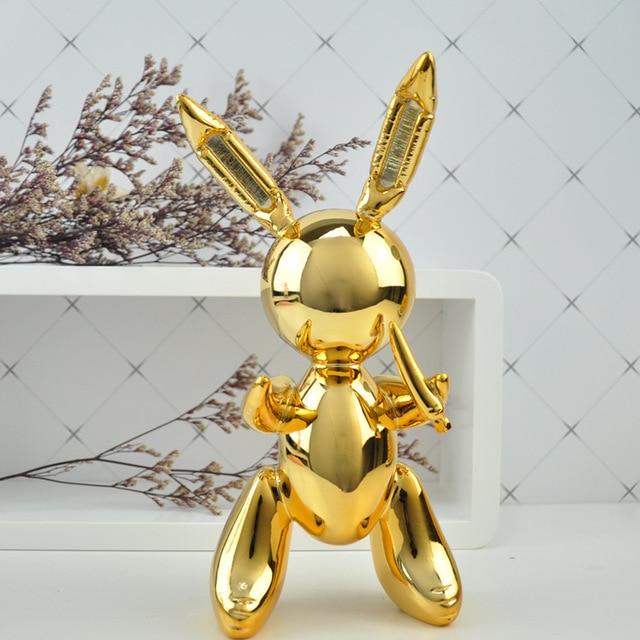 Statue lapin ballon Or