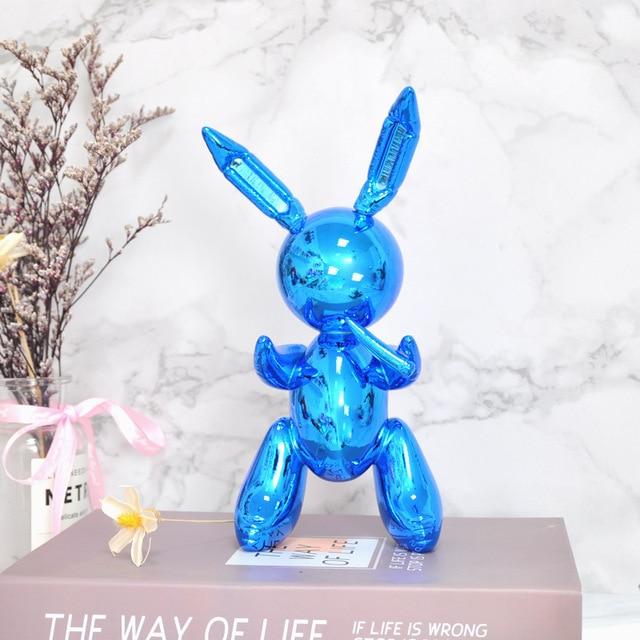 Statue lapin ballon Bleue