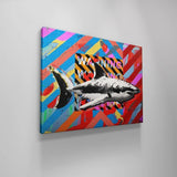 Tableau Street Art Requin Coloré