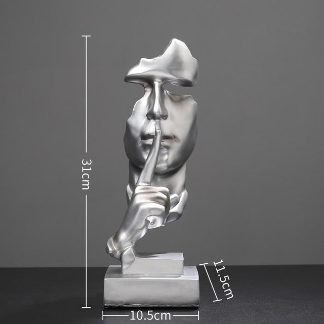 Statue Visage Argent